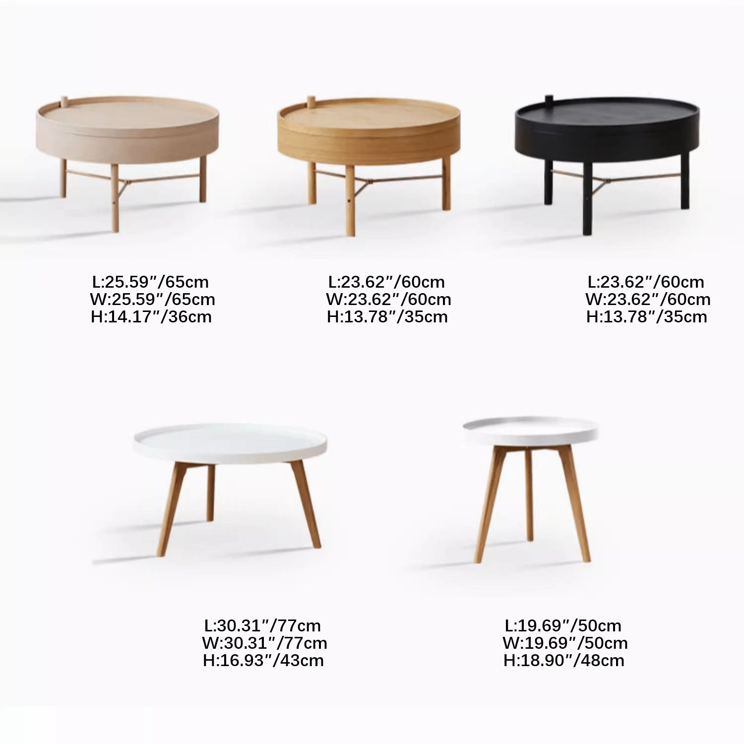 Elegant Black & Natural Wood Color Particle Board Tea Table - Stylish & Functional yw-179