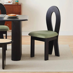 Stylish Black and Brown Wood Chair with Comfortable Flannel Upholstery yw-222