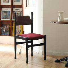 Stylish Ash Wood Chair with Red and Yellow Flannel Upholstery yw-228